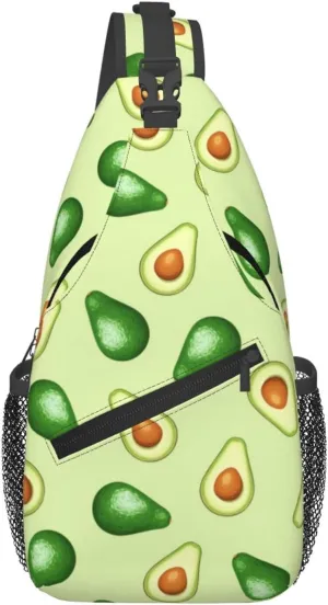 Avocado Crossbody Sling Bag For Women Men Adjustable Lightweight Chest Bag Shoulder Bag Sling Backpack Casual Daypack For Sport Travel Hiking