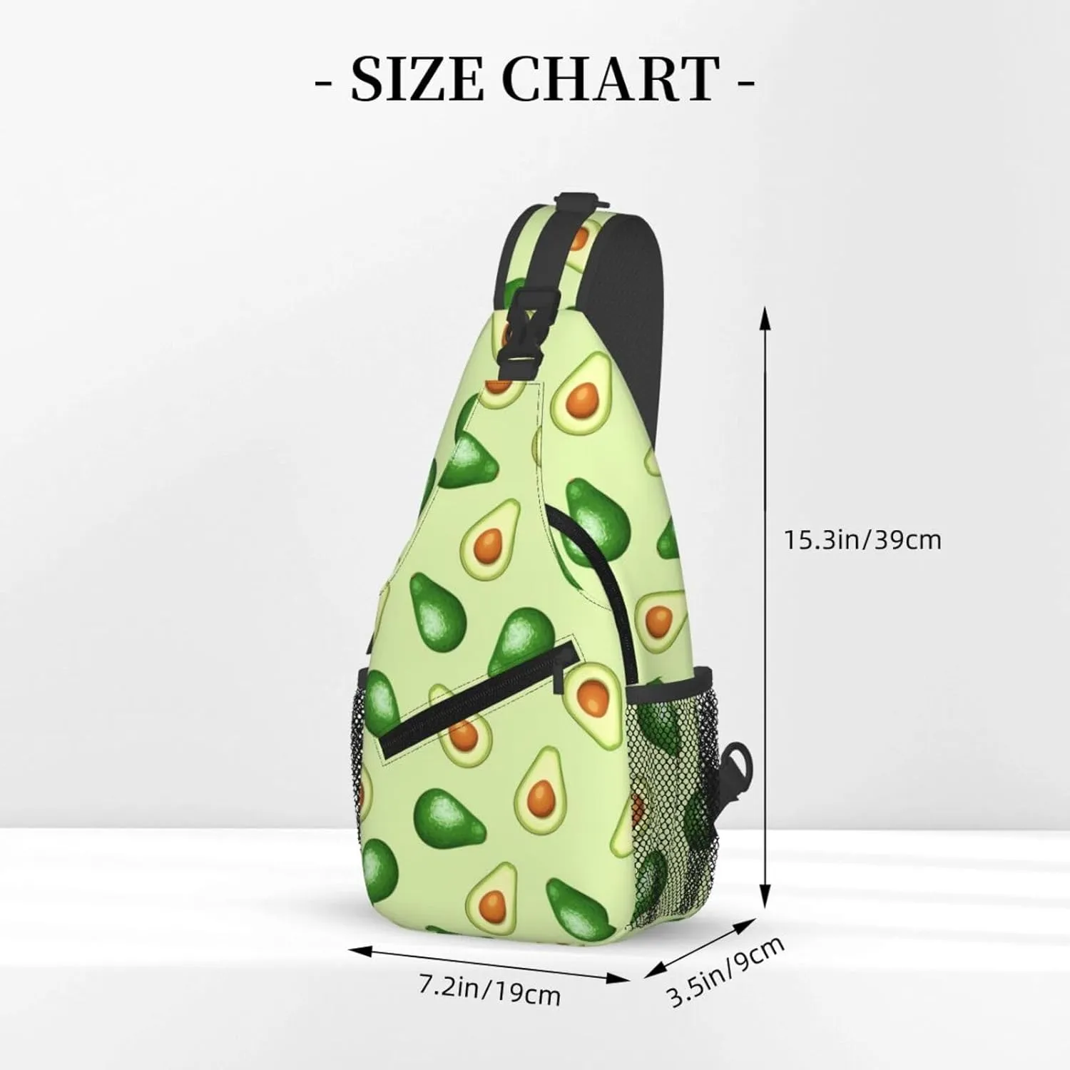 Avocado Crossbody Sling Bag For Women Men Adjustable Lightweight Chest Bag Shoulder Bag Sling Backpack Casual Daypack For Sport Travel Hiking