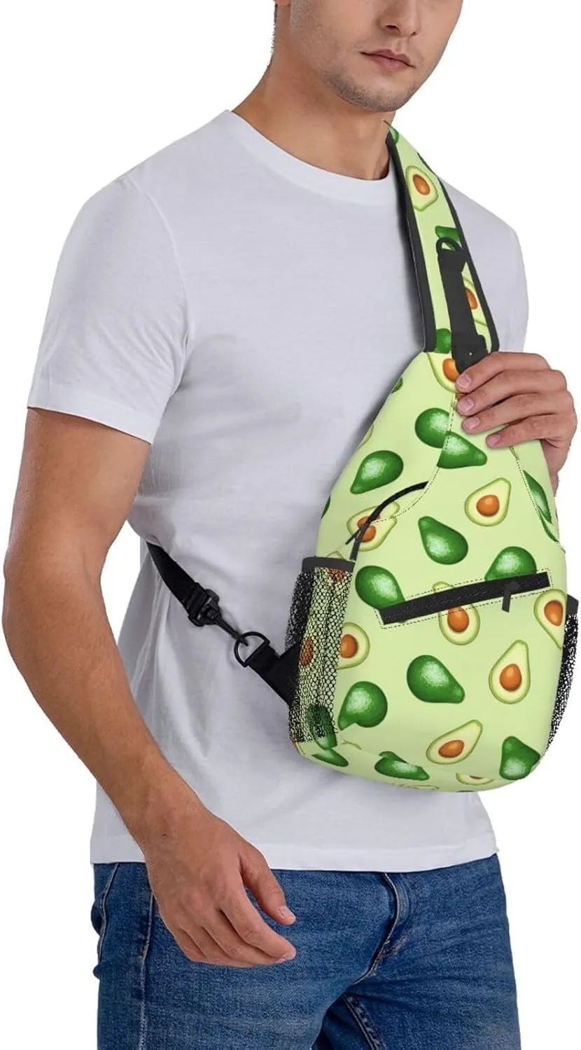 Avocado Crossbody Sling Bag For Women Men Adjustable Lightweight Chest Bag Shoulder Bag Sling Backpack Casual Daypack For Sport Travel Hiking