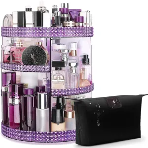 Awenia Makeup Organizer 360-Degree Rotating Plus Size, Adjustable Makeup Storage, 7 Layers Large Capacity Cosmetic Storage Unit,Fits Different Types of Cosmetics and Accessories with Makeup Bag