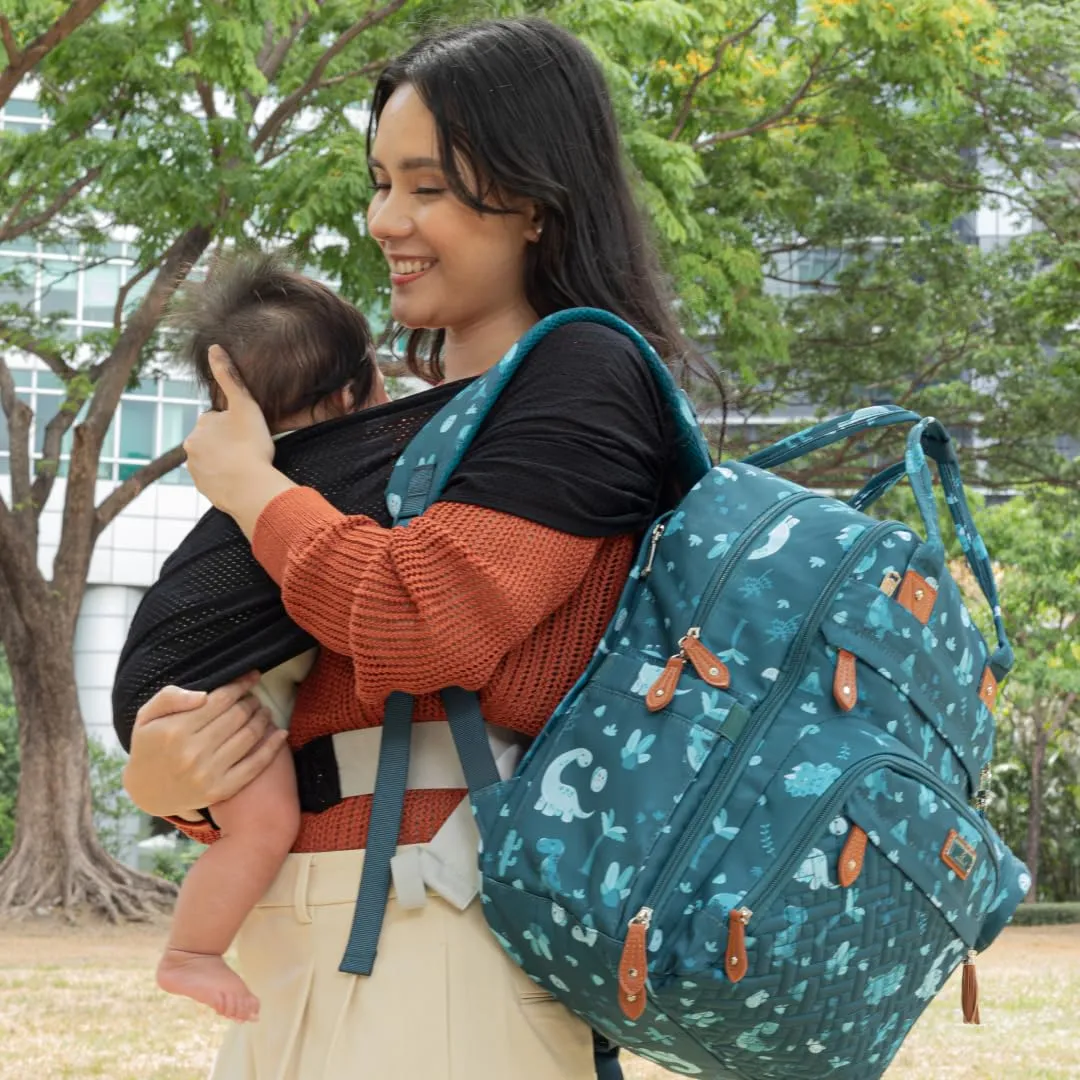 BabbleRoo Baby Wraps Carrier - Baby Essentials Baby Sling Carrier, Secure & Comfortable, Breathable, Easy-to-use, Adjustable M to XXL, Promoting Parent-Child Bonding, Gray