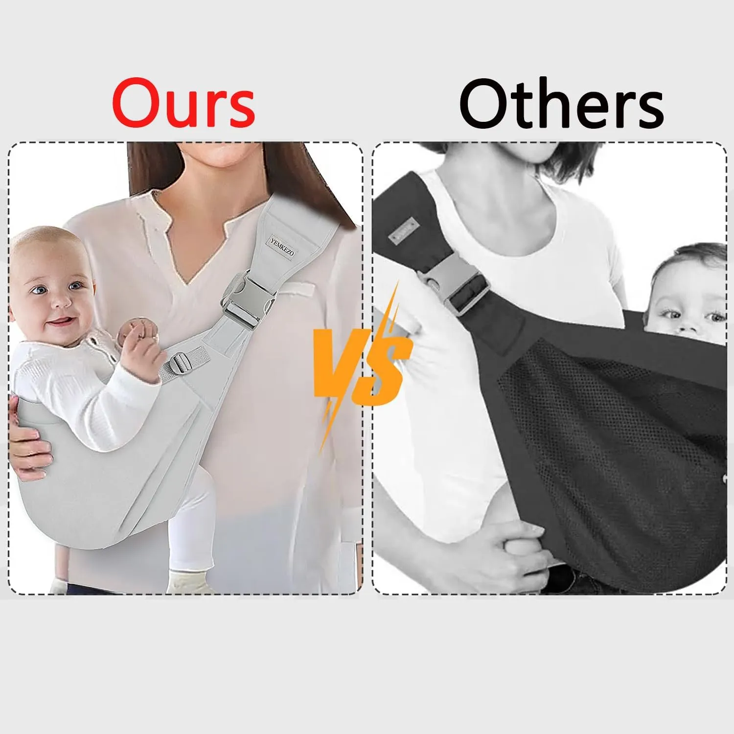 Baby Sling Carrier, Baby Sling,Baby Carrier Newborn to Toddler, Adjustable One Shoulder Labor-Saving Baby Holder, Baby Half Wrapped Sling Hip Carrier, Carrying 7-45 lbs (Black)