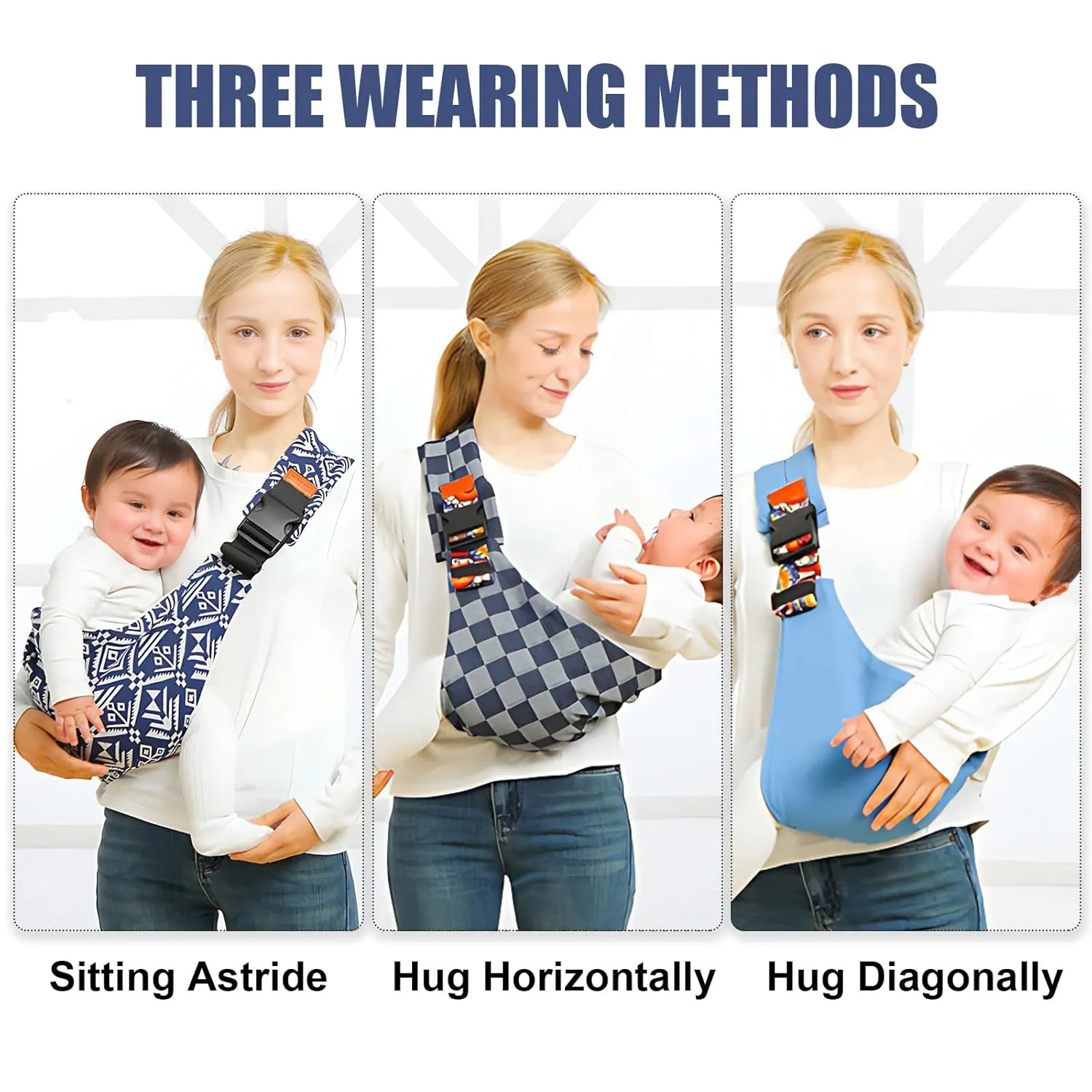 Baby Sling Carrier,Baby Sling,Toddler Carrier,Adjustable and Non-Slip Hip Seat Carrier Carrying 10-30 lbs(Blue)