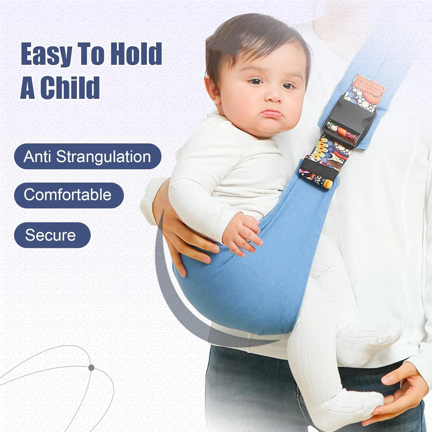 Baby Sling Carrier,Baby Sling,Toddler Carrier,Adjustable and Non-Slip Hip Seat Carriers Carrying 10-30 lbs(Grey)