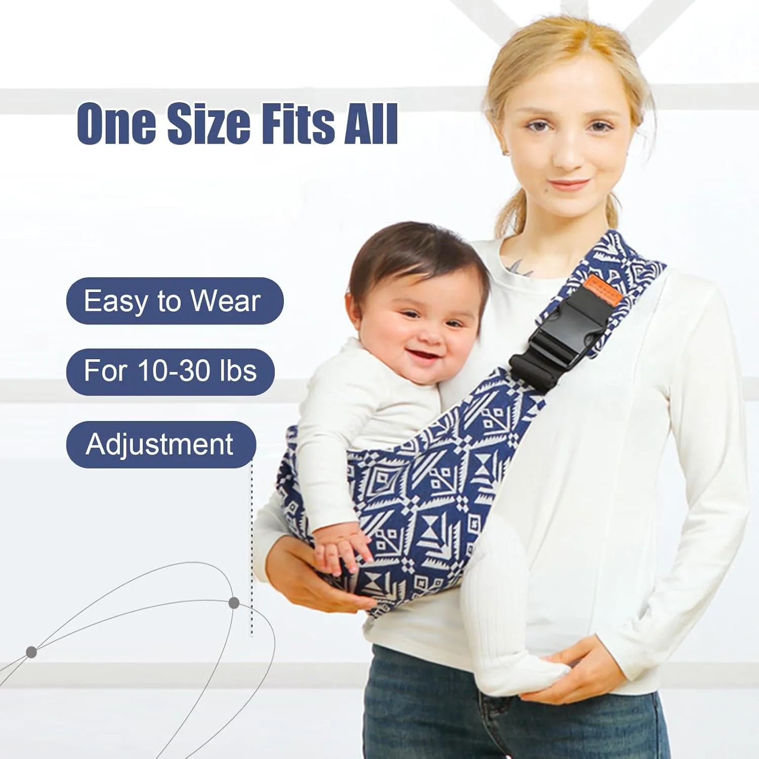 Baby Sling Carrier,Baby Sling,Toddler Carrier,Adjustable and Non-Slip Hip Seat Carriers Carrying 10-30 lbs(Grey)