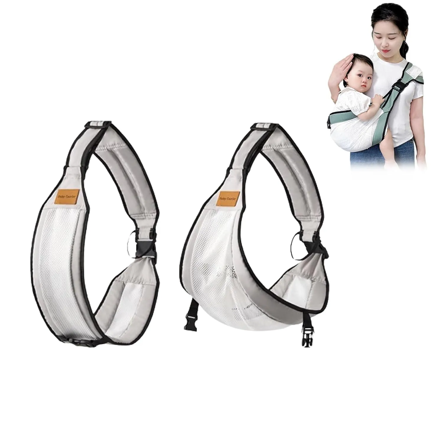 Baby Sling Carrier,Toddler Carrier,Baby Sling,Portable and Adjustable Non-Slip Hip Seat Carriers 10-45lbs(Grey,Mesh)
