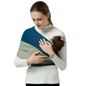 Baby Wraps Carrier, Baby Carrier Wrap Baby Wearing Wrap Newborn Wrap Carrier, Baby Sling, Baby Carrier Sling for Newborn and Infant, Blue Green