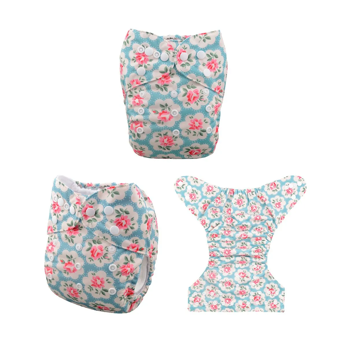 babygoal Reusable Cloth Diapers for Girls, Adjustable Washable Nappy 6pcs  6pcs Microfiber Inserts One Wet Bag 6YDG08