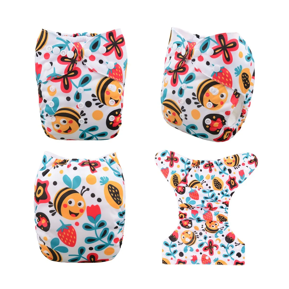 babygoal Reusable Cloth Diapers for Girls, Adjustable Washable Nappy 6pcs  6pcs Microfiber Inserts One Wet Bag 6YDG08