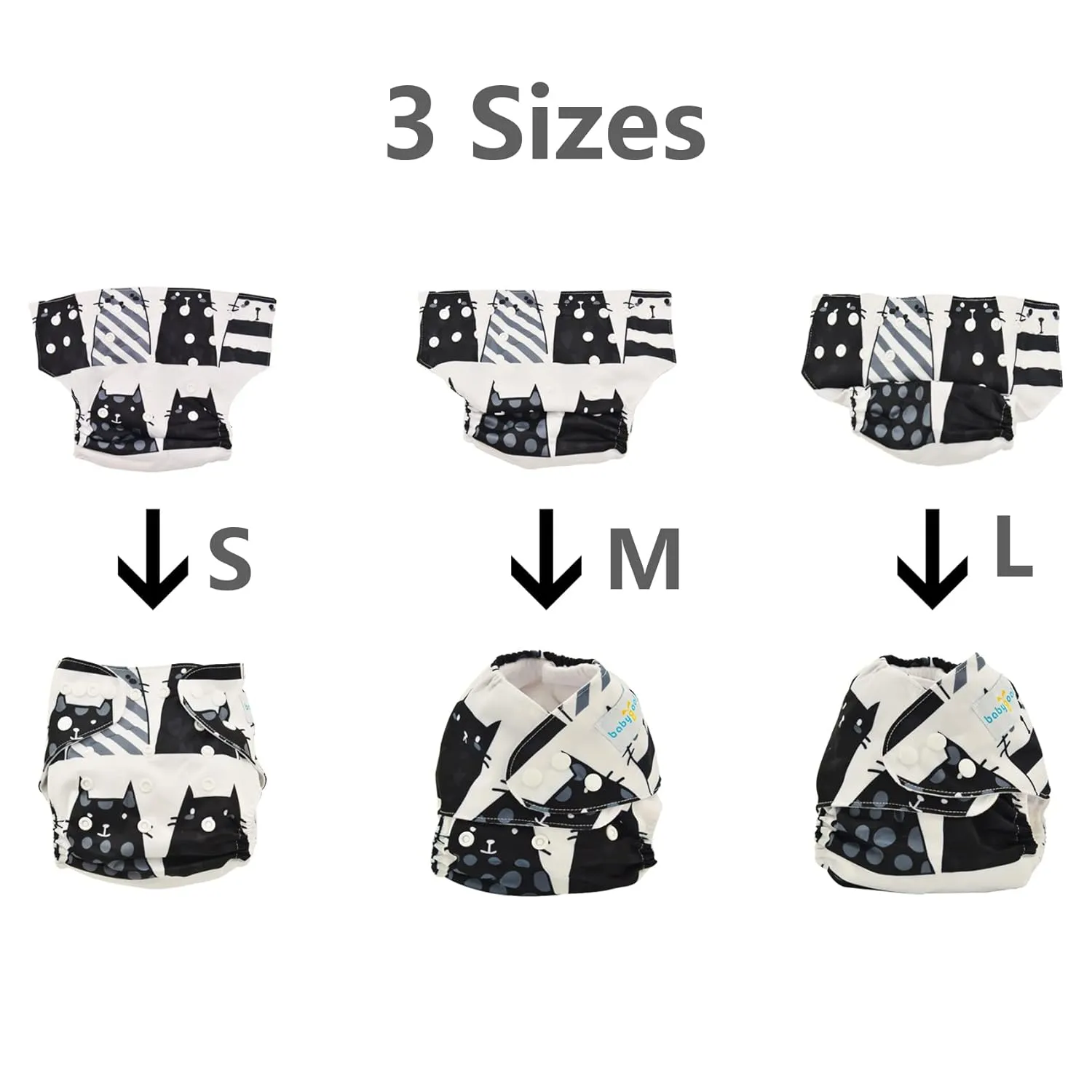 babygoal Reusable Cloth Diapers for Girls, Adjustable Washable Nappy 6pcs  6pcs Microfiber Inserts One Wet Bag 6YDG08