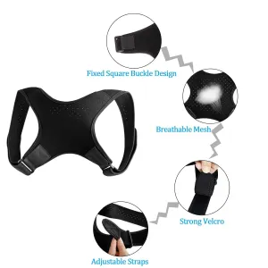 Back Brace Posture Corrector,Instant Straightener and Shoulder Back Hero Posture Corrector for Women and Men,Adjustable Upper Breathable Back Support Brace