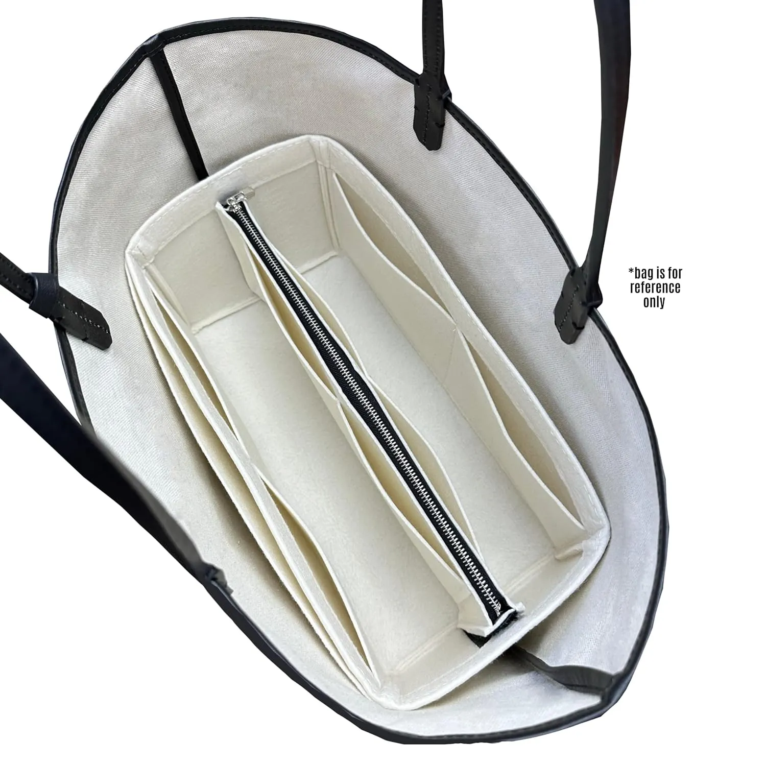 Bag Organizer for St louis PM Bag Organizer St Louis GM Tote Bag Insert Handmade 3mm Premium Felt Snug Sturdy Silver Zipper (For St Louis PM, Geyser Blue)