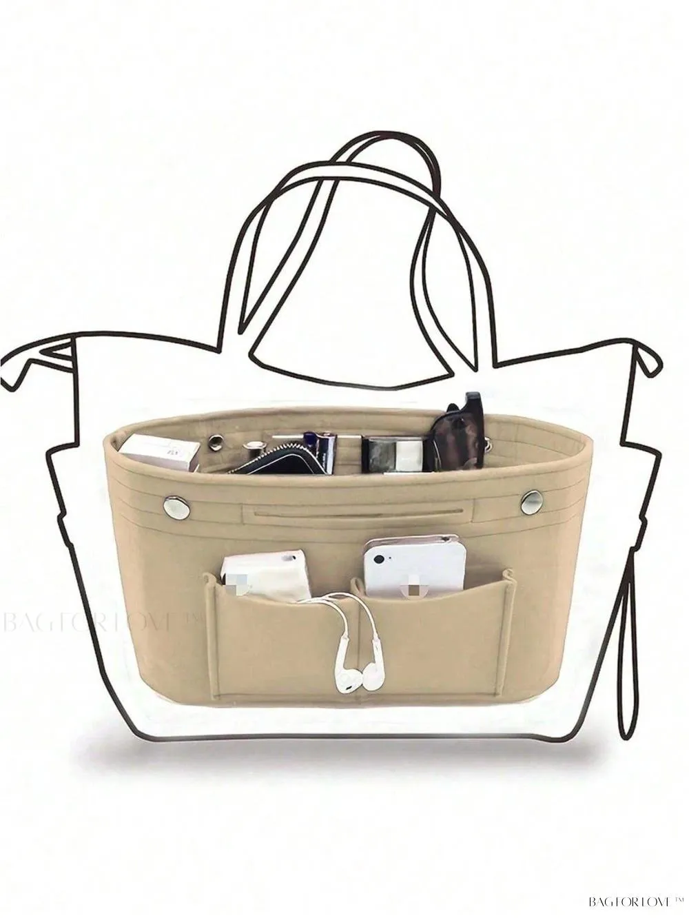 BagForLove - Lightweight Pink Cosmetic Bag With Multi-Pocket Storage