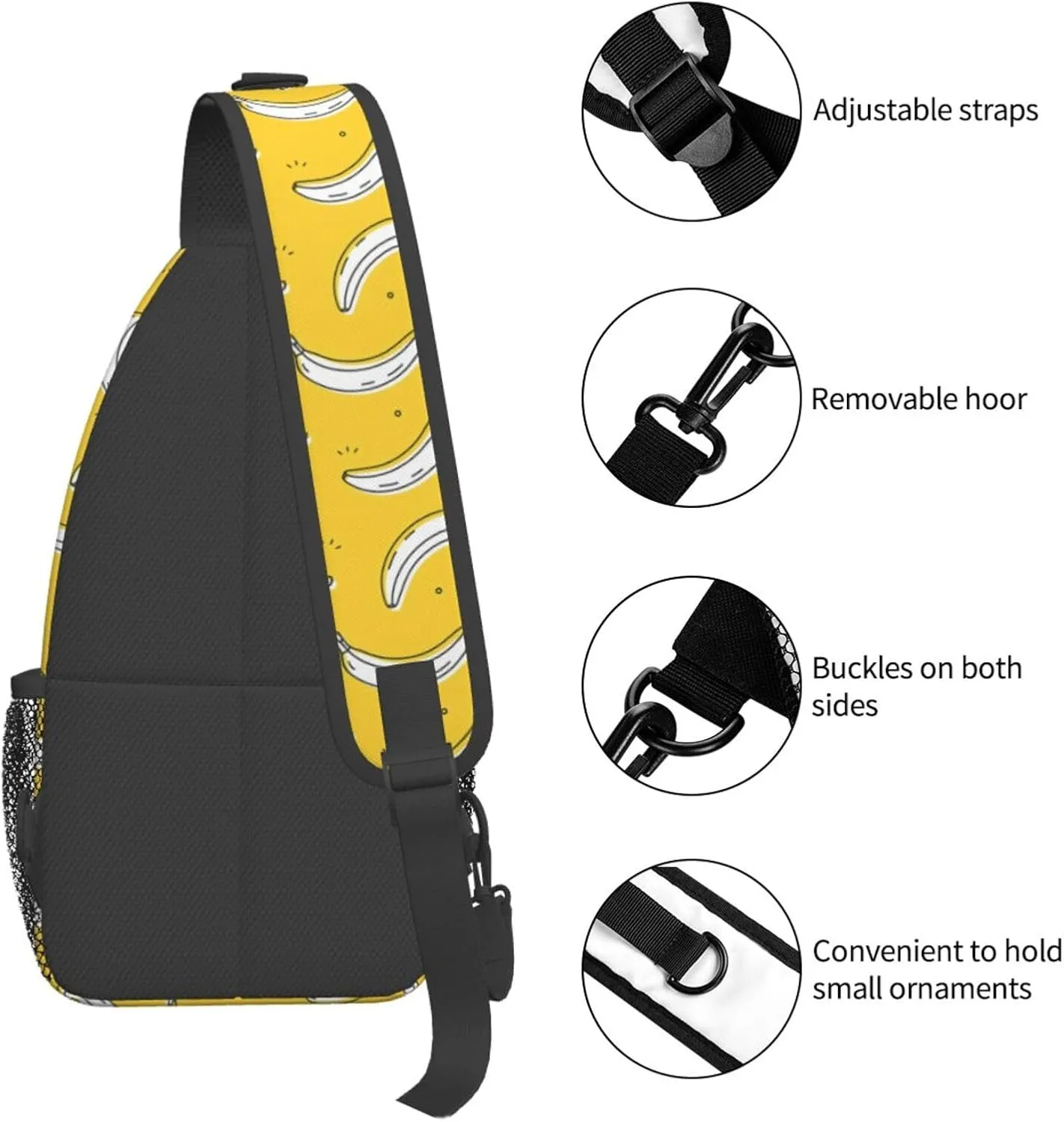 Banana Crossbody Sling Bag For Women Men Fashion Chest Bag Shoulder Bag Sling Backpack Travel Hiking Casual Sport Daypack