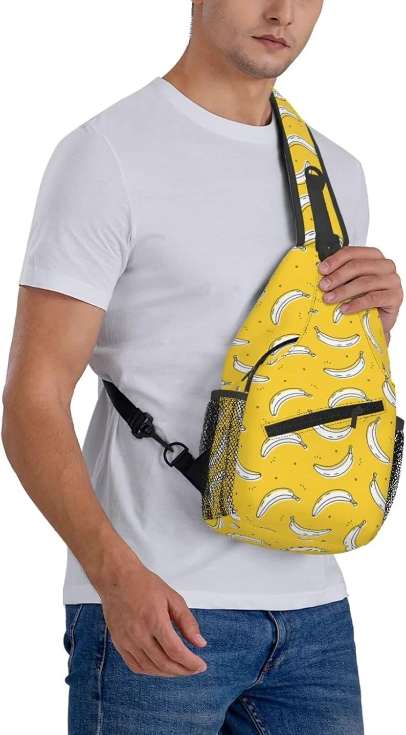 Banana Crossbody Sling Bag For Women Men Fashion Chest Bag Shoulder Bag Sling Backpack Travel Hiking Casual Sport Daypack