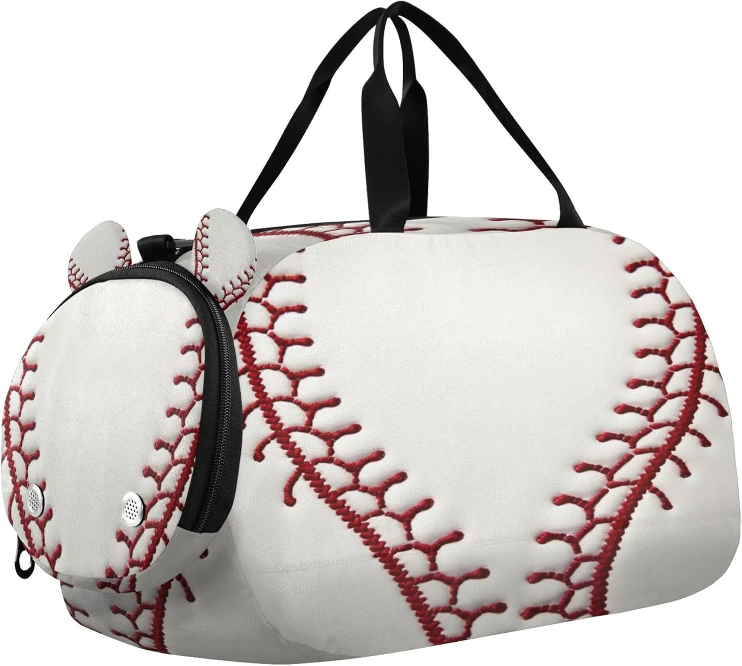 Baseball Seams Kids Overnight Sports Duffel Bags with Shoe Compartment & Wet Pocket Travel Sport Gym Bag for Girls Boys