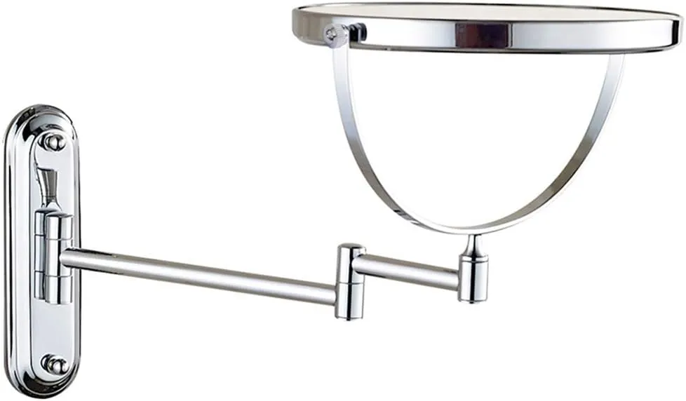Bathroom Makeup Mirrors Wall Mounted Brass Double Sided 360° Swivel Magnifying Vanity Shaving Extendable Adjustable (Color : 6inch, Size : 7X)