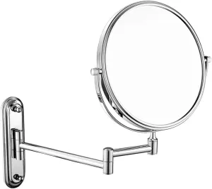 Bathroom Makeup Mirrors Wall Mounted Brass Double Sided 360° Swivel Magnifying Vanity Shaving Extendable Adjustable (Color : 6inch, Size : 7X)