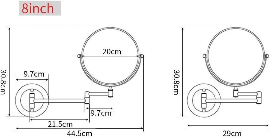 Bathroom Makeup Mirrors Wall Mounted Magnifying Sturdy Double Sided Adjustable Cosmetic Shaving Vanity Extendable Swivel(Chrome,7X)