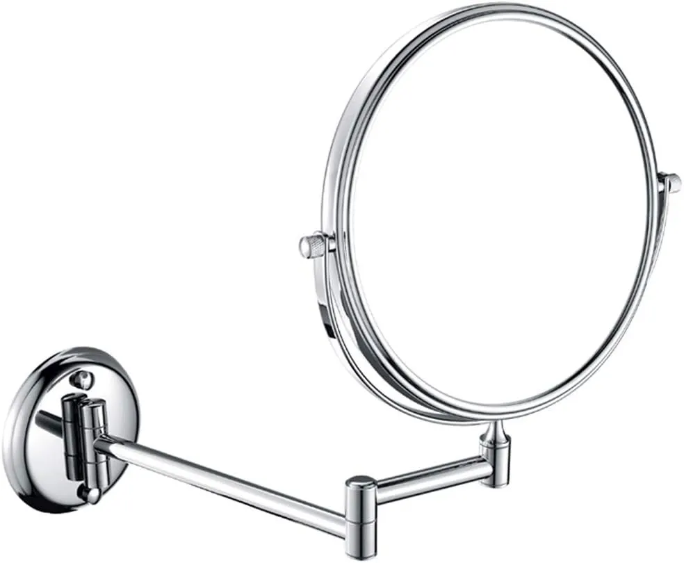 Bathroom Makeup Mirrors Wall Mounted Magnifying Sturdy Double Sided Adjustable Cosmetic Shaving Vanity Extendable Swivel(Chrome,7X)
