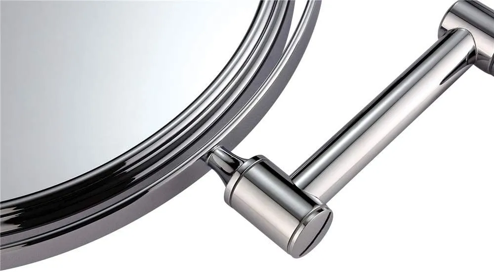 Bathroom Makeup Mirrors Wall Mounted Magnifying Sturdy Double Sided Adjustable Cosmetic Shaving Vanity Extendable Swivel(Chrome,7X)