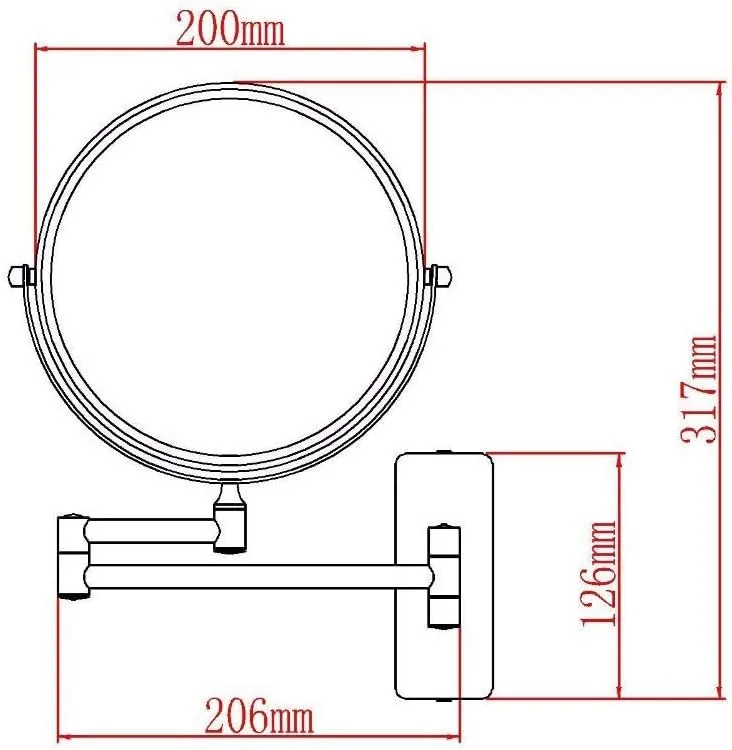 Bathroom Vanity Mirrors, Wall Mounted Magnifying Sturdy Double Sided Adjustable Cosmetic Shaving Makeup Extendable(8inch,5X)