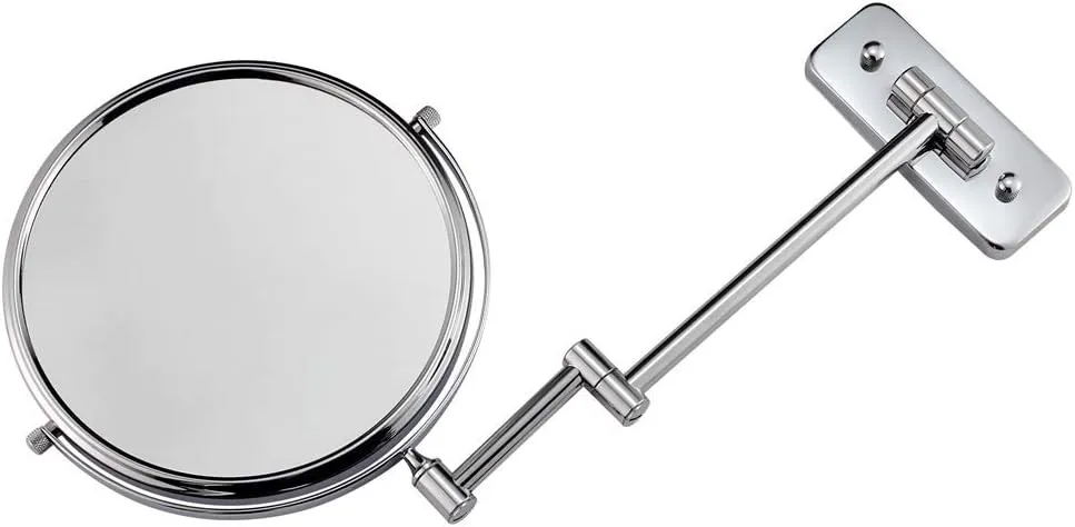 Bathroom Vanity Mirrors, Wall Mounted Magnifying Sturdy Double Sided Adjustable Cosmetic Shaving Makeup Extendable(8inch,5X)