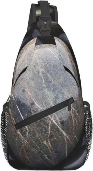 Beach Stone Print Sling Bag Crossbody Backpack For Women Men Hiking Travel Over The Shoulder Multipurpose Bag
