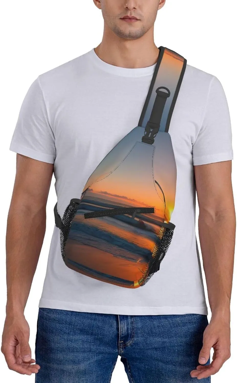 Beautiful Sunrise Ocean Print Lightweight Sling Small Shoulder Bag - Chic Cross Chest Bag With Adjustable Strap