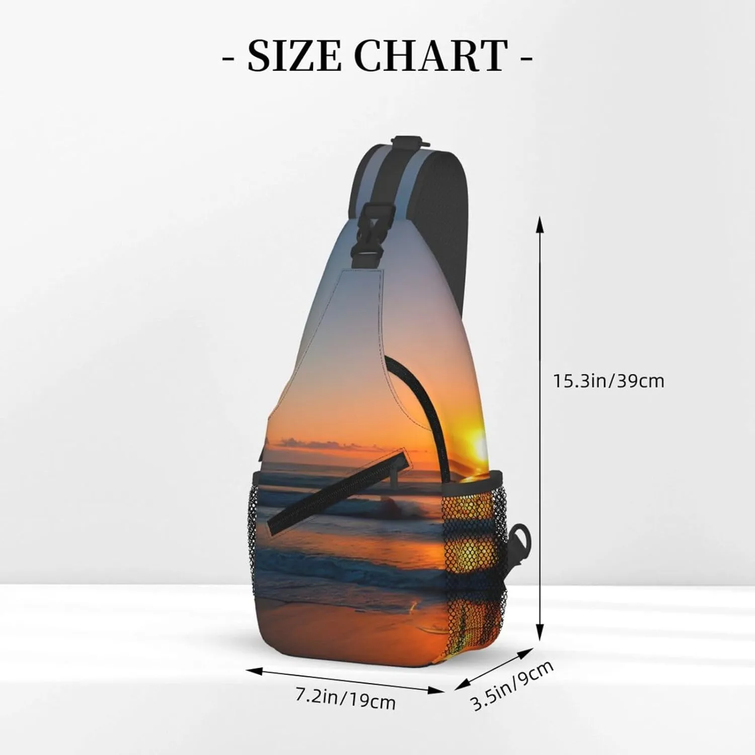 Beautiful Sunrise Ocean Print Lightweight Sling Small Shoulder Bag - Chic Cross Chest Bag With Adjustable Strap
