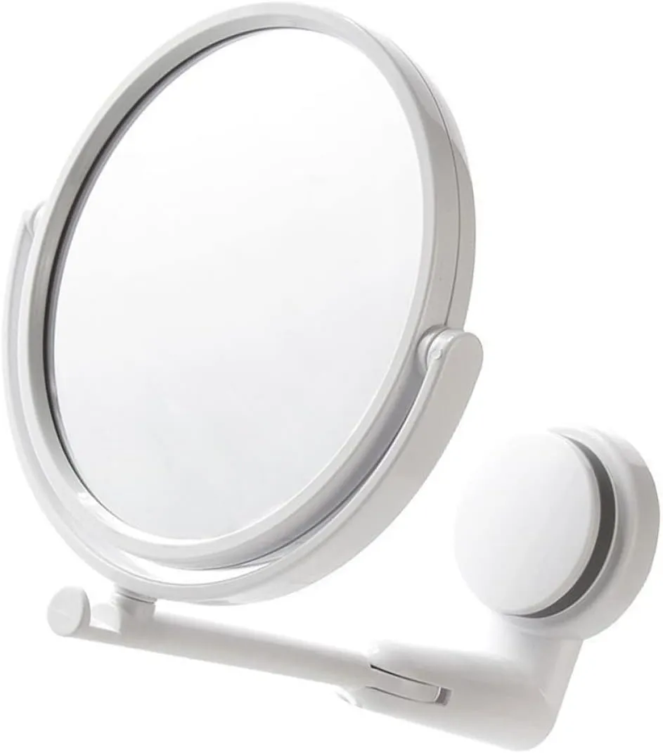 Beauty Wall- Angle Style Cosmetic Cup and Hotel with for Mirror, Adjustable Wall- Mounted Mounted Swivel Punch- Suction Degree Small Wall Hanging Makeup Mirror Folding