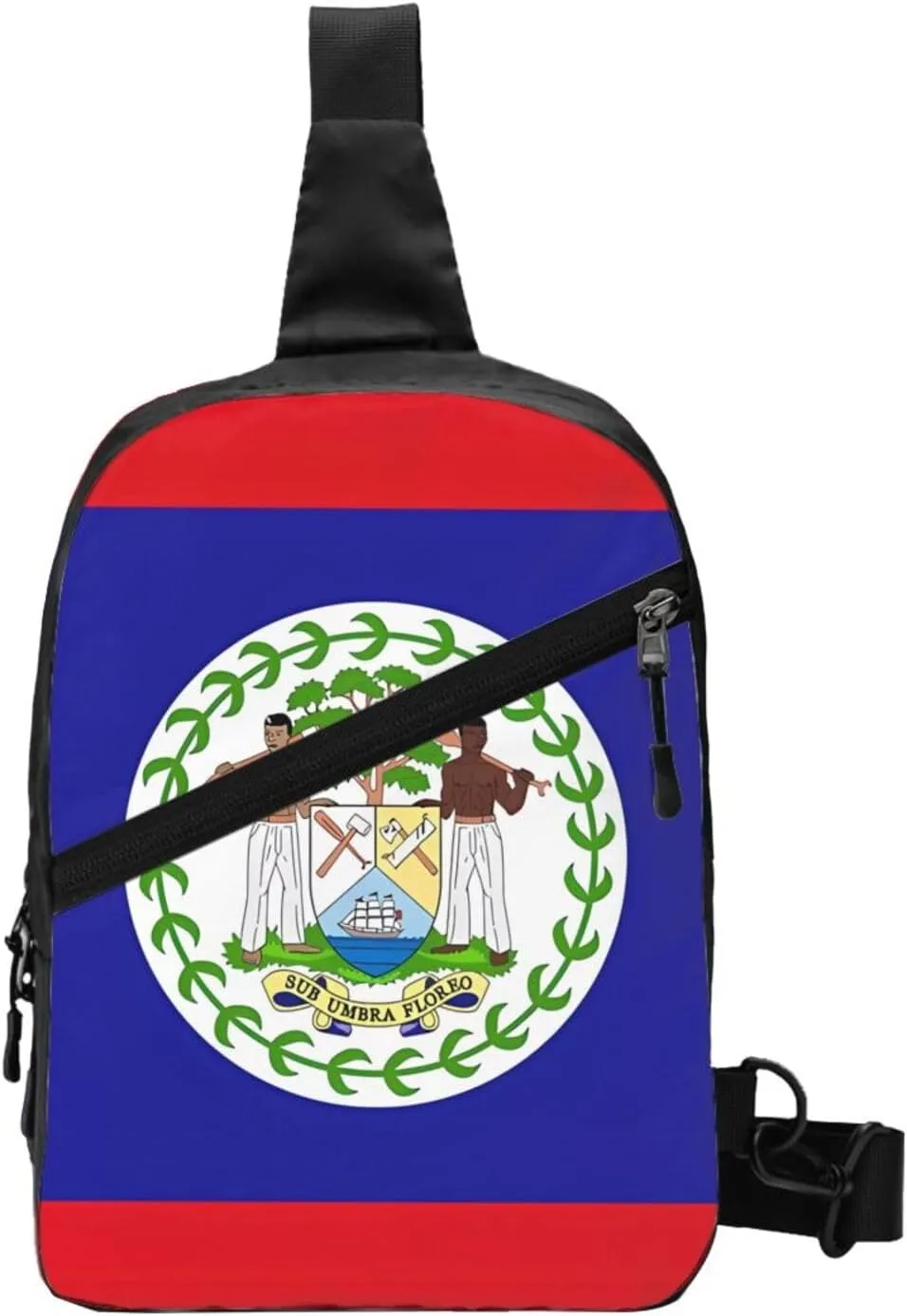 Belize Flag Packable Crossbody Bag Portable Sling Bags Foldable Travel Daypack Reusable Sports Shoulder Backpack Diagonally Chest Bag for Workout