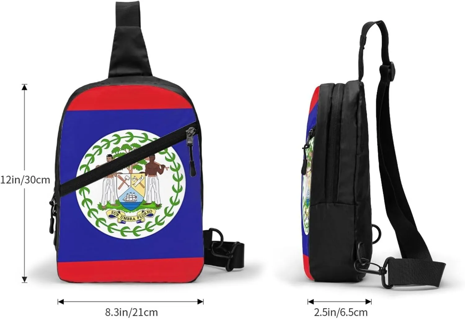 Belize Flag Packable Crossbody Bag Portable Sling Bags Foldable Travel Daypack Reusable Sports Shoulder Backpack Diagonally Chest Bag for Workout