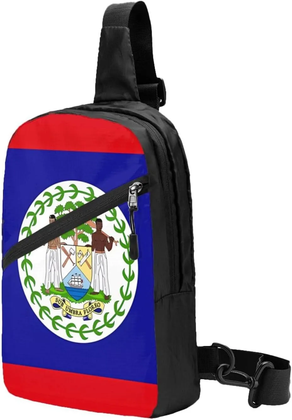 Belize Flag Packable Crossbody Bag Portable Sling Bags Foldable Travel Daypack Reusable Sports Shoulder Backpack Diagonally Chest Bag for Workout