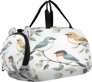 Bird Kids Overnight Sports Duffel Bags with Shoe Compartment & Wet Pocket Travel Sport Gym Bag for Girls Boys