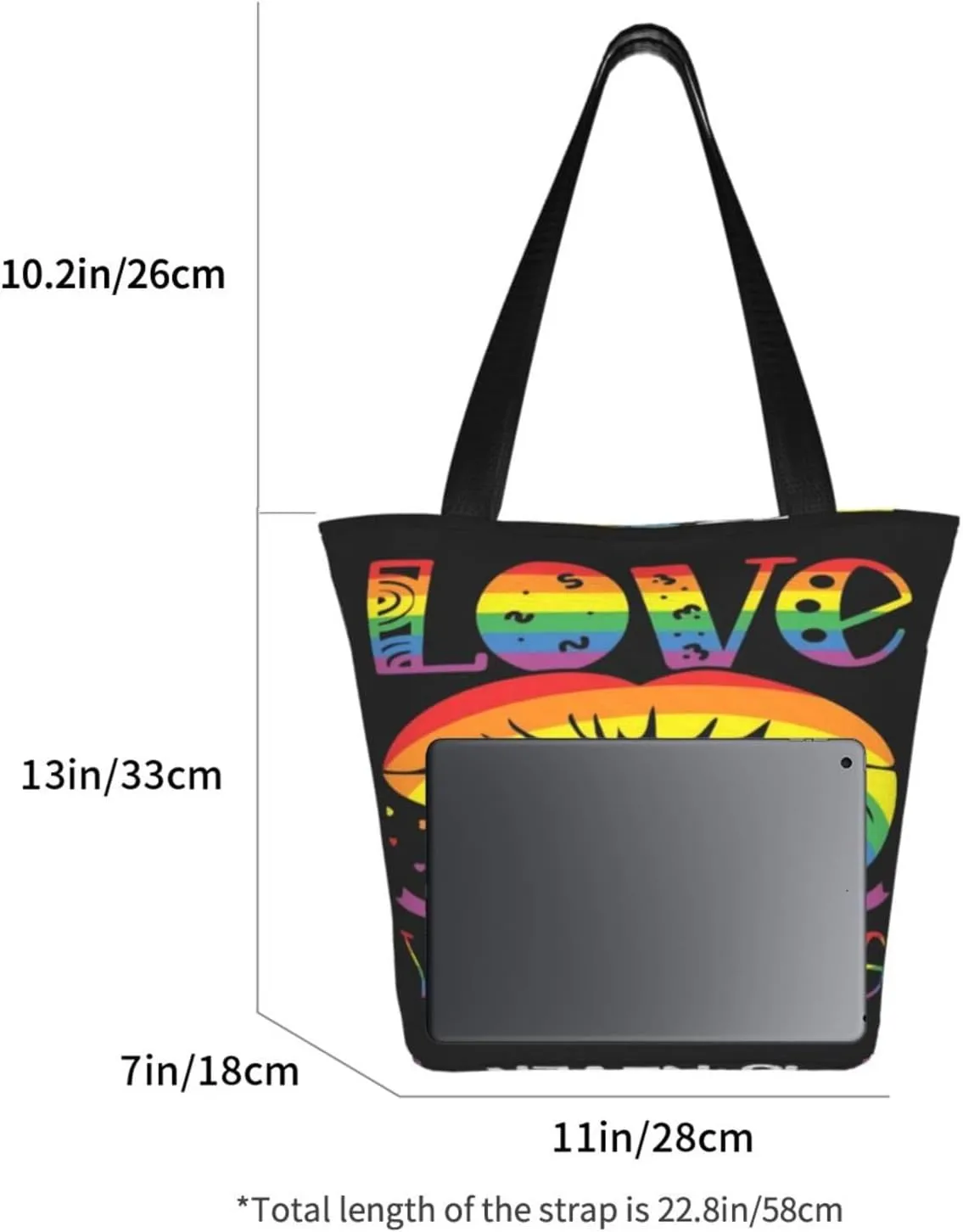 Bisexual Pride Flag Women's Tote Bag Lightweight Shopping Handbag Travel Shoulder Bag With Zipper
