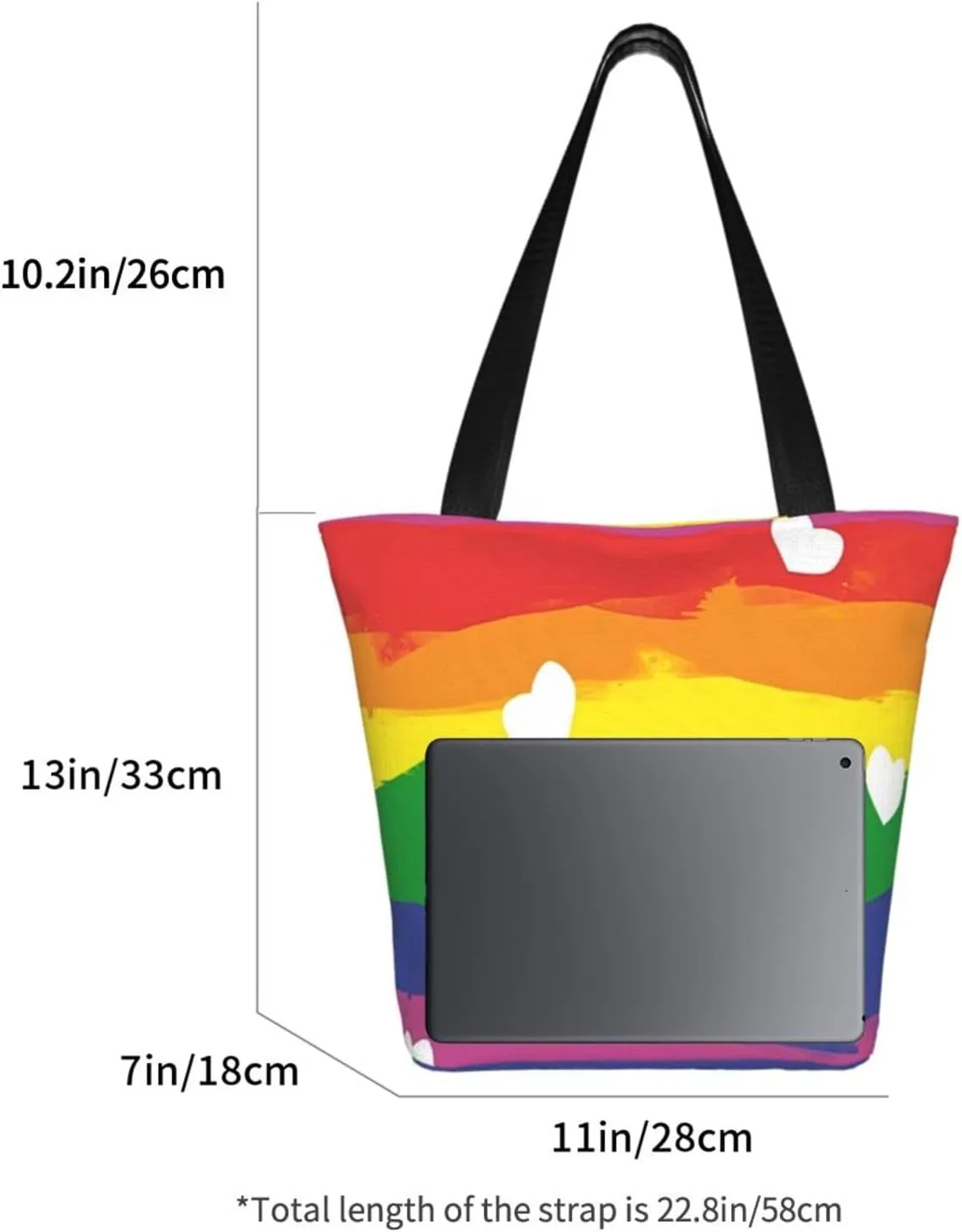 Bisexual Pride Flag Women's Tote Bag Lightweight Shopping Handbag Travel Shoulder Bag With Zipper