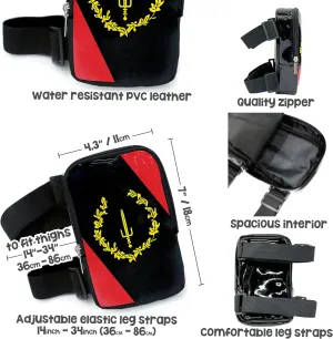Black American Heritage Flag Thigh Bag | Leg Harness for Women | Outdoor Leg Pouch | Carnival Hiking Travel Fanny Pack with Adjustable Straps | Black American Heritage