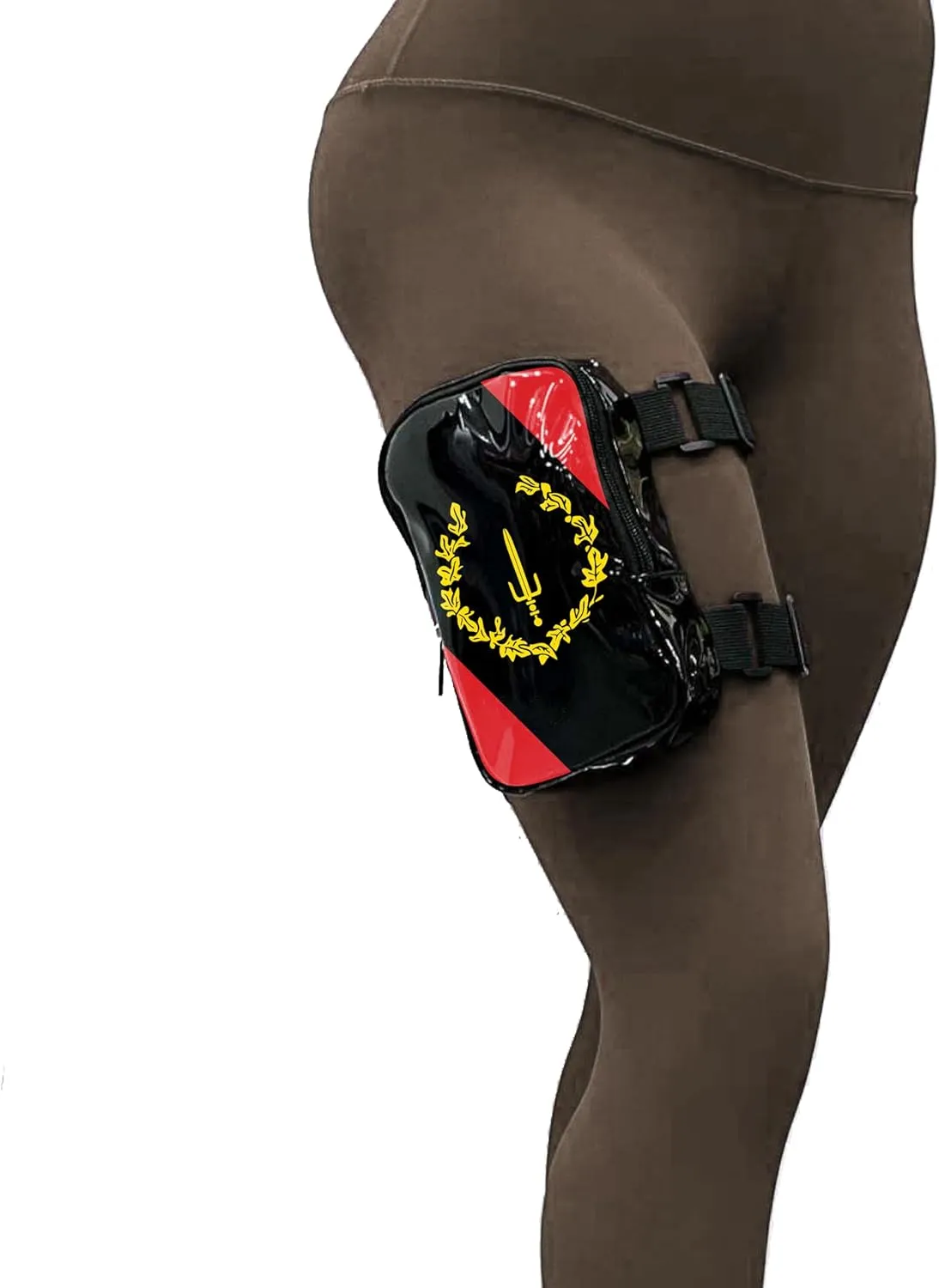 Black American Heritage Flag Thigh Bag | Leg Harness for Women | Outdoor Leg Pouch | Carnival Hiking Travel Fanny Pack with Adjustable Straps | Black American Heritage
