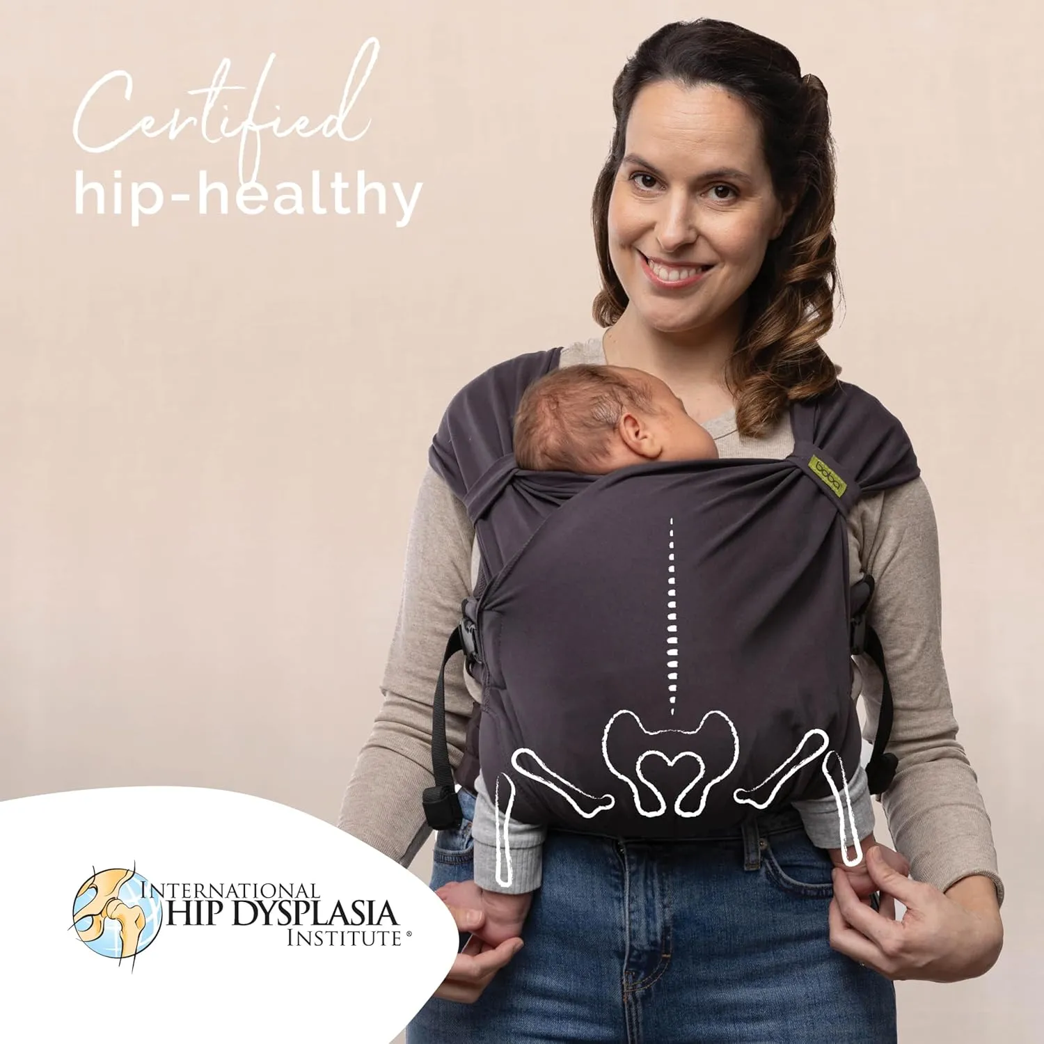 Boba Bliss Hybrid Baby Carrier Newborn to Toddler - 2-in-1 Baby Wrap & Baby Carrier - Pre-Wrapped Baby Sling Wrap Newborn - Certified Hip-Healthy - Soft & Stretchy Baby Sling- 7-35 lbs (Charcoal)