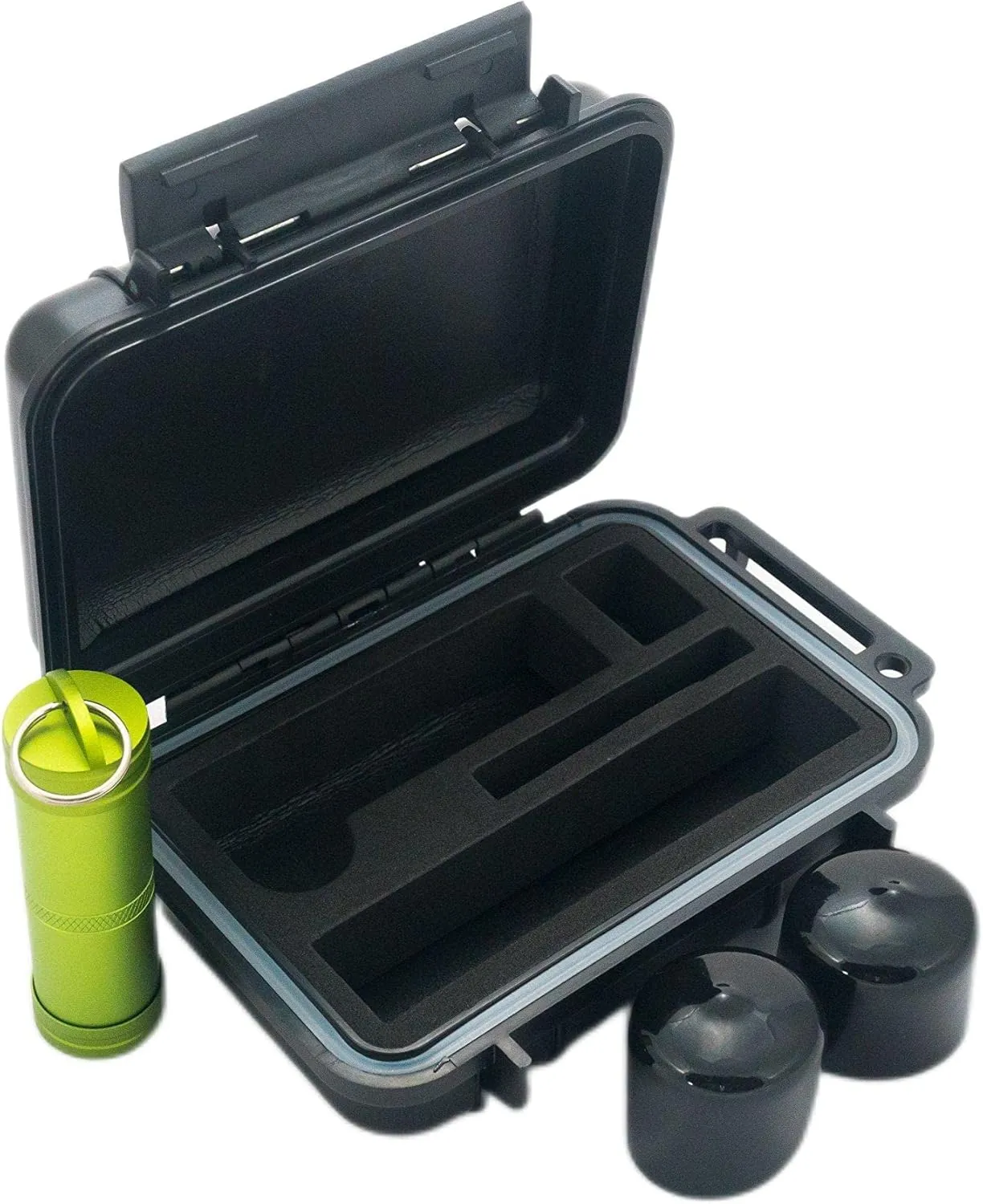 BOMBER CASE - Waterproof Hard Case Pax 2 or 3, Holds Accessories comes with Material Bottle and Rubber End Caps. Smell Proof