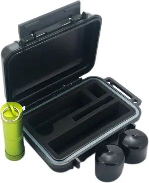 BOMBER CASE - Waterproof Hard Case Pax 2 or 3, Holds Accessories comes with Material Bottle and Rubber End Caps. Smell Proof