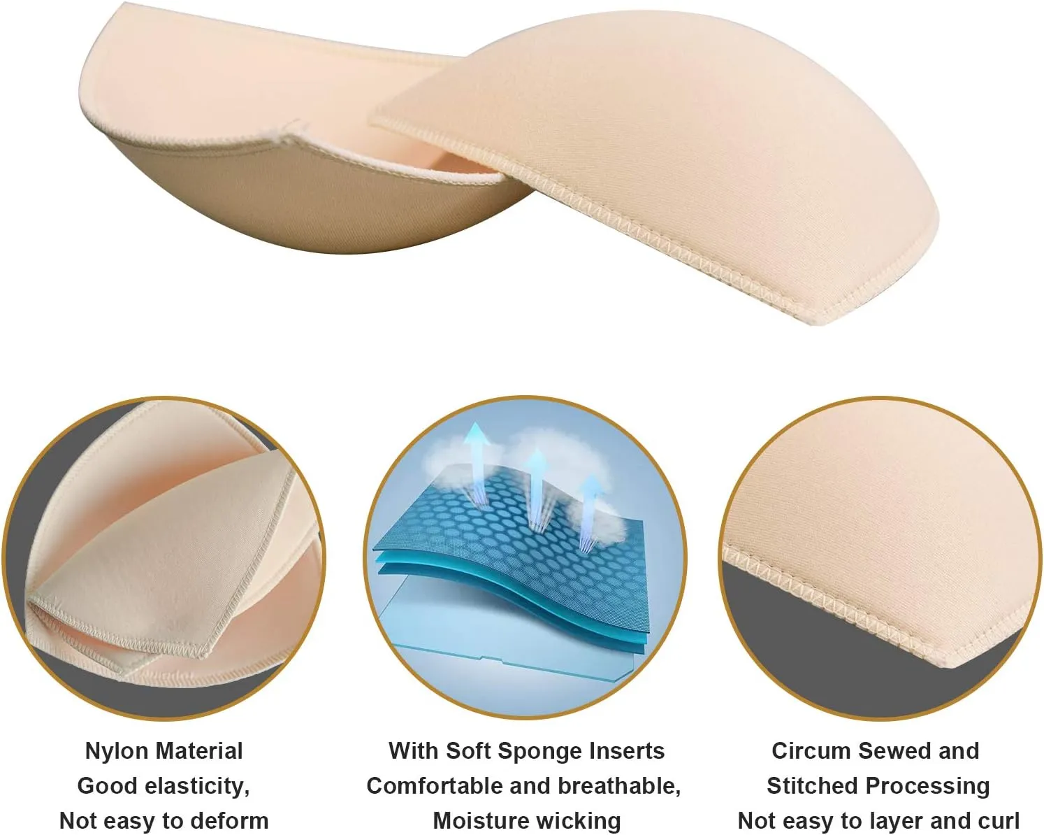 Bra Pad Insert,Removable Sport Bra Cup Triangle Breathable & Reusable Bra Pad for Yoga Bra,Swimsuits,Bikini