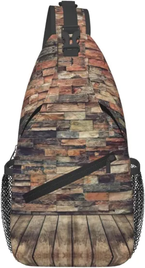Brick Wall Print Sling Bag Crossbody Backpack For Women Men Hiking Travel Over The Shoulder Multipurpose Bag