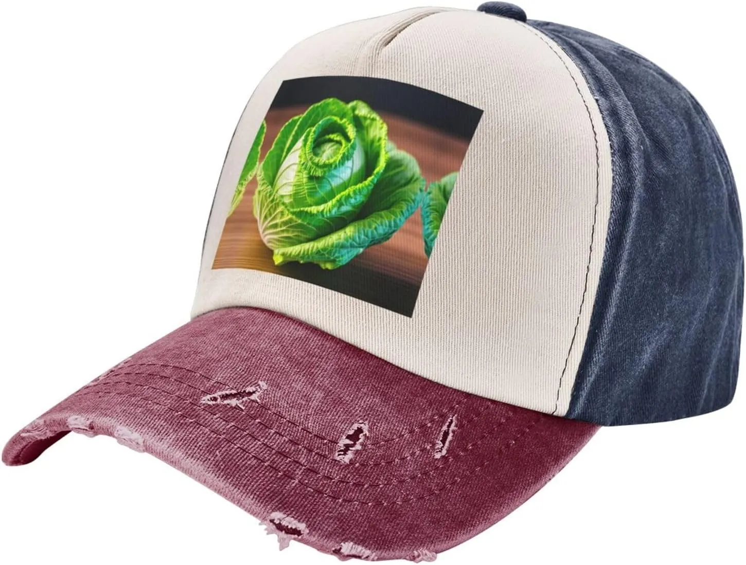 Bright Cabbage Unisex Adjustable and Breathable Sporty Denim Hat,Stylish Baseball Cap for Outdoor Activities