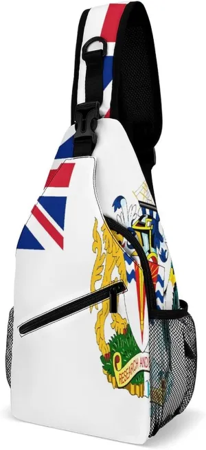 British Antarctic Territory Flag Sling Bag Crossbody Chest Bag Shoulder Bag For Travel Hiking Cycling Camping, 38x20cm, Style