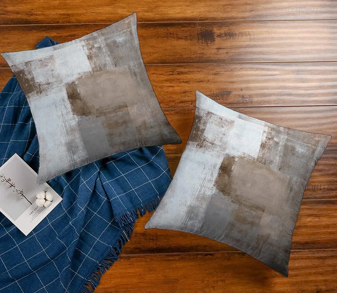 Brown Throw Pillow Covers 22x22, 2 Pack Square Decorative Pillow Cases Cushion for Farmhouse Home Decor