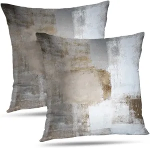 Brown Throw Pillow Covers 22x22, 2 Pack Square Decorative Pillow Cases Cushion for Farmhouse Home Decor