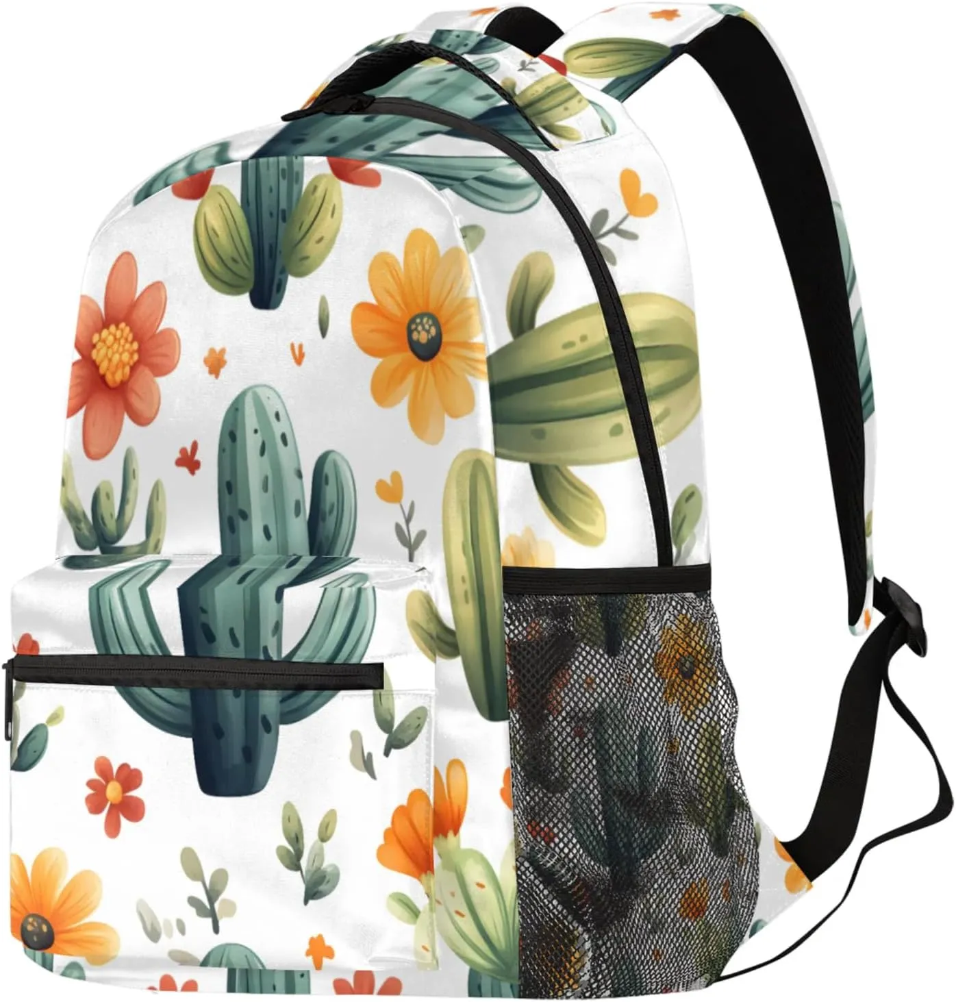 Budxapjw Cactus Flower Travel Laptop Backpack for Women Men Plant Cactus Waterproof Bag with Adjustable Padded Shoulder Straps for Business Work Travel Hiking Camping