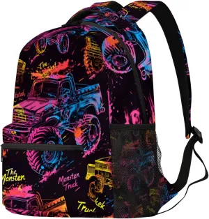 Budxapjw Colored Buggy Travel Laptop Backpack for Women Men Doodle Letters Waterproof Bag with Adjustable Padded Shoulder Straps for Business Work Travel Hiking Camping